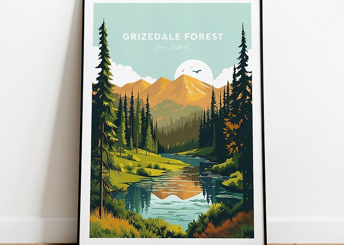 Grizedale forest Grizedale Forest Traditional Travel Print Lake District, Grizedale ... photo