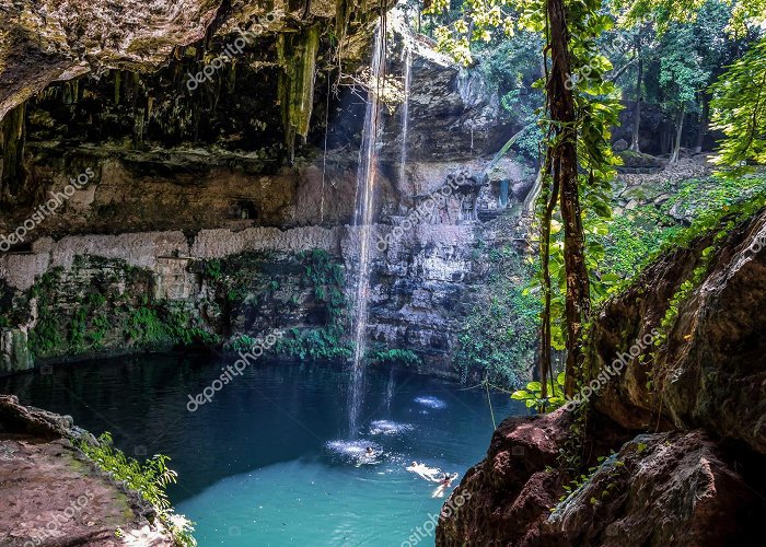 Toca Waterfall Cenote Zaci Valladolid Mexico Stock Photo by ©diegograndi 238575086 photo