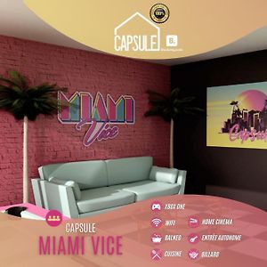 Апартаменты Capsule Miami Vice - Jacuzzi - Billard - Ecran Cinema & Netflix - Ping-Pong - Nintendo & Jeux- Льевен Exterior photo